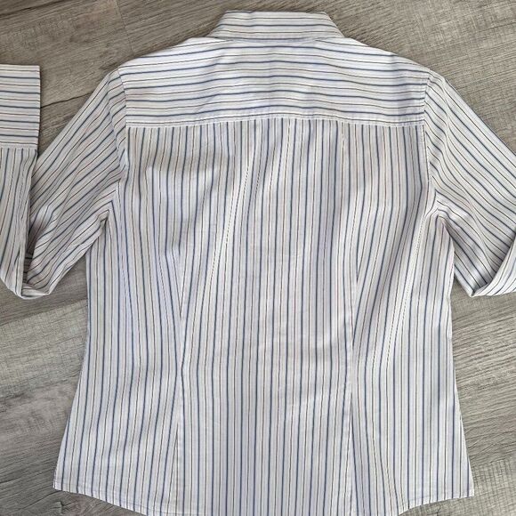 EUC Ann Taylor Button Front Long Sleeve Work Shirt Size 14 - Picture 4 of 8